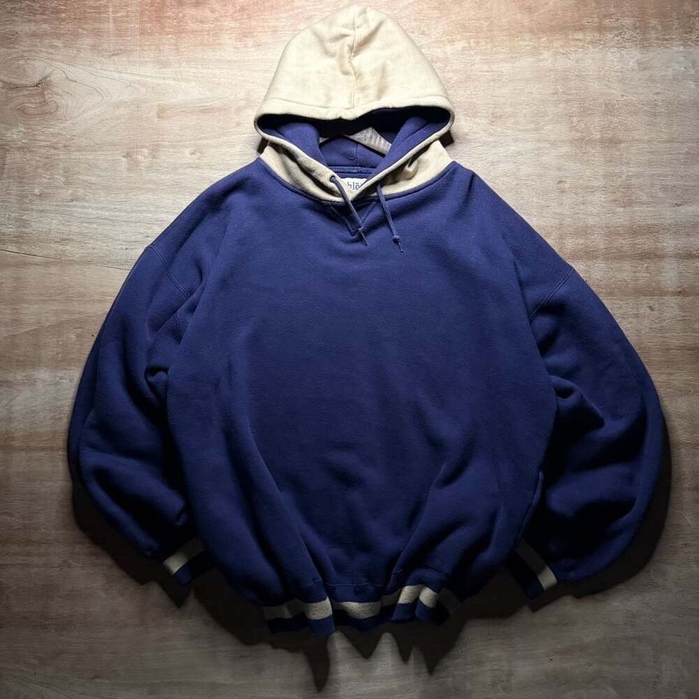 Vintage Athleta Sport Purple Tan Pullover Hoodie Large 90s Athletic Streetwear